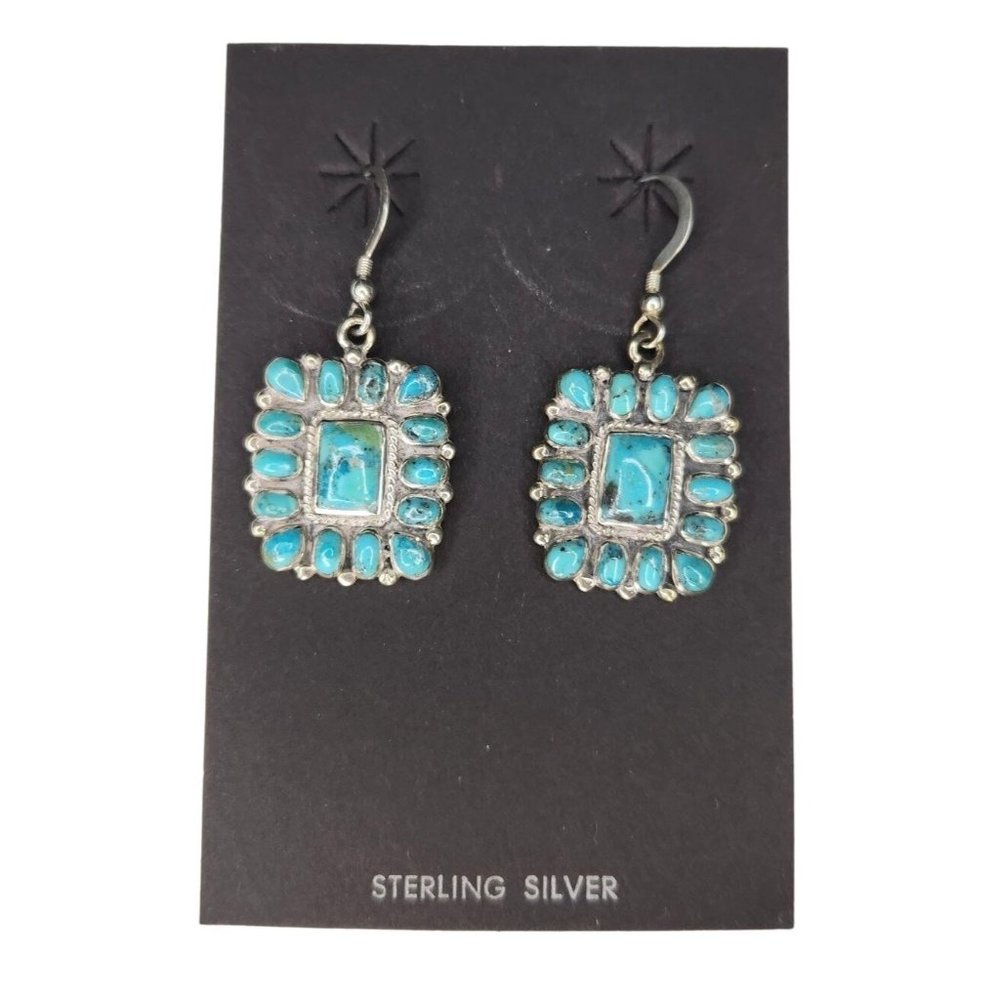Sterling Silver TURQUOISE Earrings PIERCED Dangles